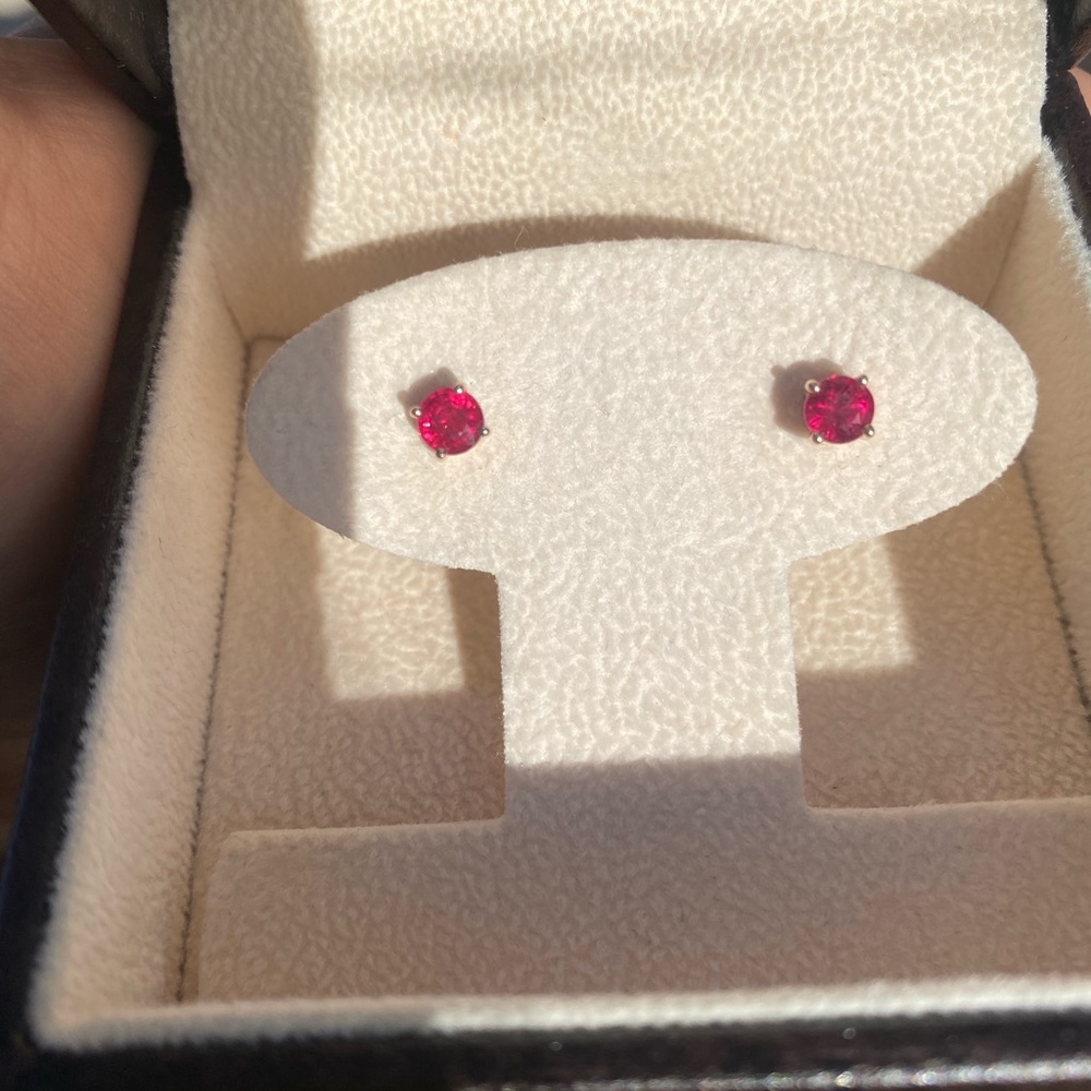 Authentic Ruby studs .68, 5mm AAAA